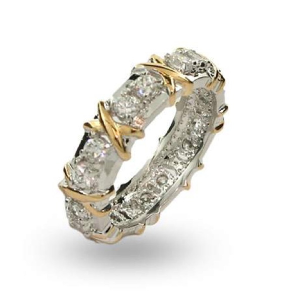 10k 16 Stone Eternity Band - Picture 1 of 16